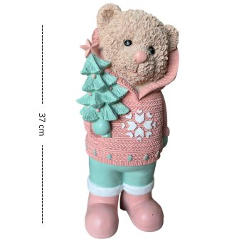 Urso em Pé Ceramica Natalino - 36,8 cm