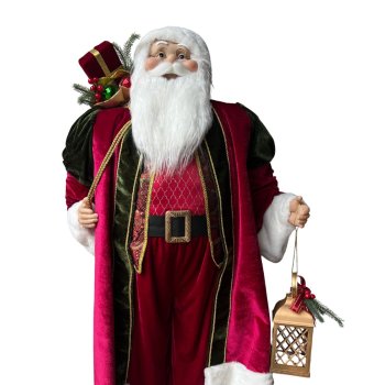 Papai Noel Luxuoso Elegante com Lanterna - 1,25m