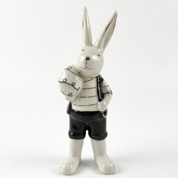 Coelho Decorativo De Cerâmica 22cm 100% Dolomita