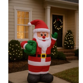 Papai Noel Inflavel de Pelucia com Caixa de Presente - 2,43 cm