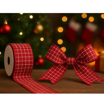 Fita Decorativa Estampada Vermelha - 9,14m