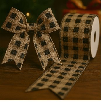 Fita Decorativa Xadrez com Glitter Preto - 9,14m