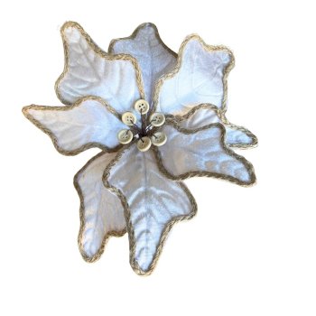 Flor Natalina Creme Perolado -  28cm