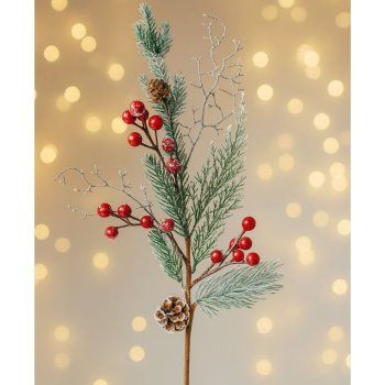 Galho Natalino Berry com Pinha - 57cm