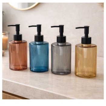 Dispenser Saboneteira Redondo De Vidro -400ml