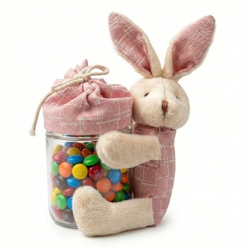 Pote Coelho de Pelucia Rosa 17cm