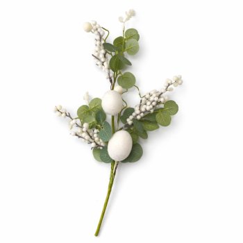 Galho Decorativo Páscoa Ovos Brancos 60cm