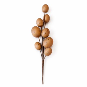 Galho Decorativo Páscoa Ovos Marrons 37cm