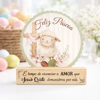 Totem Circulo Páscoa Decorativo MDF