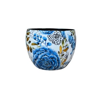 Vaso Dutch Blue De Metal Decorado 11,5cm