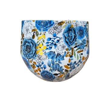 Vaso Dutch Blue De Metal Decorado 24,5cm