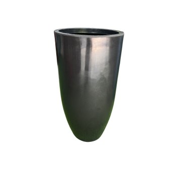 Vaso Decorativo Cone  Bojo Polido Preto 85 cm