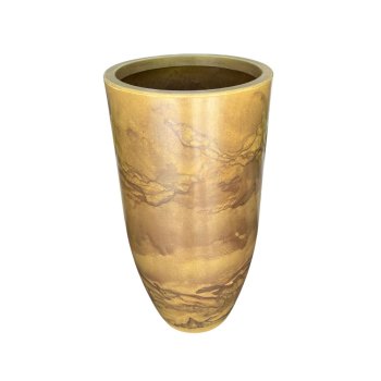 Vaso Decorativo Cone  Bojo Polido Ocre 85 cm
