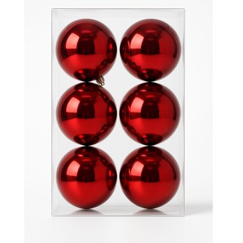 Kit 6 Bolas Decorativa N:8 Vermelha Queimado