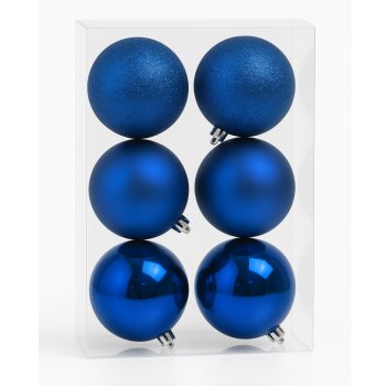 Kit 6 Bolas Decorativa N:8 Azul Mix