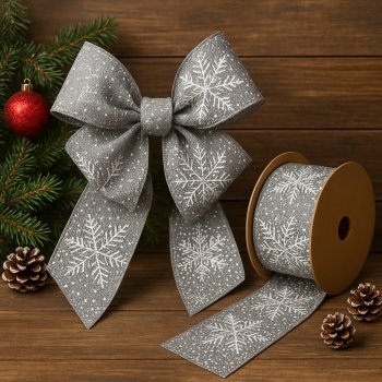 Fita Decorativa Natal Cinza e Prata