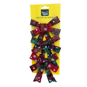 Enfeite Laço De Natal Decorativo 9cm Pct com 3 unidades