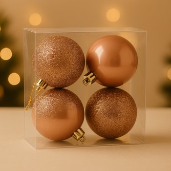 Kit 4 Bolas Decorativas Com Glitter e Brilho N:8