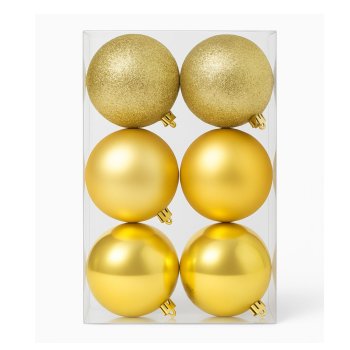 Kit 6 Bolas Decorativas Dourado Mix N:6