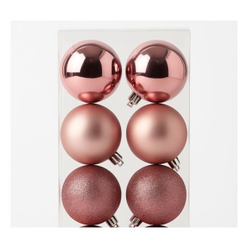 Kit 6 Bolas Decorativas Rosa Mix N:8
