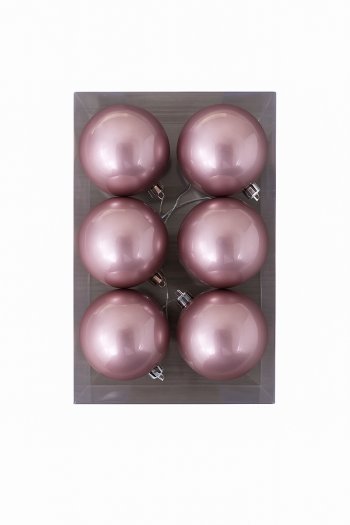Kit 6 Bolas Decorativas Rosa Perolado Mix N:8