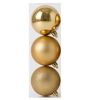 Kit 3 Bolas Decorativas Champanhe Mix N:10
