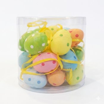 Kit de Mini Ovos Decorativos  Plástico