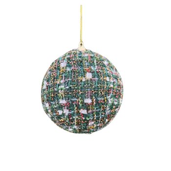 Bola Decorativa De Tecido Verde 10cm