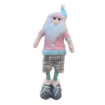 Papai Noel Em Pé Rosa E Azul 47cm