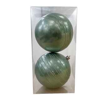Bolas Decorativas Verde Com Gliter N10