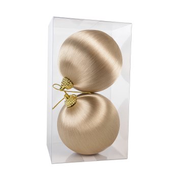 Kit Com Duas Unidades Bolas Decorativas Champanhe N10