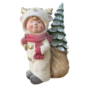Menino Decorativo De Resina 40cm