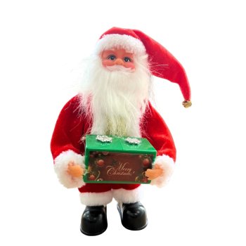 Papai Noel Decorativo Toca Musica Com Luz De Led Em Pé - 25cm