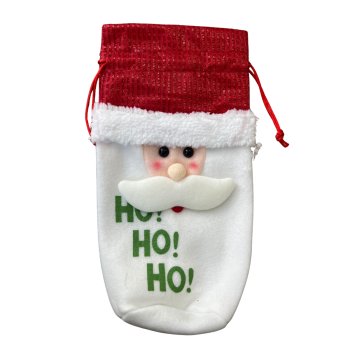 Adorno Porta Vinho de Papai Noel De Tecido - 30cm